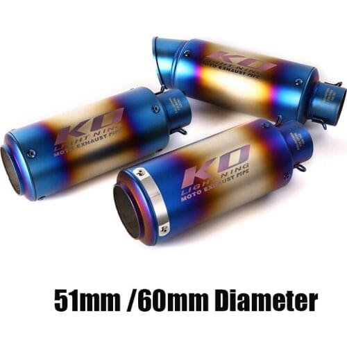 Motorcycle Exhaust System Pipe Escape Muffler End Tips Vent Pipe Stainless Steel For Universal Scooter ATV 38-51mm