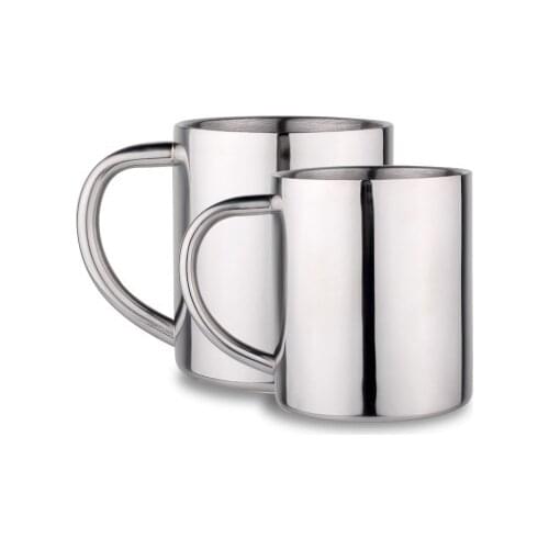 1pc High Quality Double Wall 220ml Stainless Steel Beer Mug Coffee Cup Keep Drink Hot and Cold Mug Cooler Cup Novetly Gifts