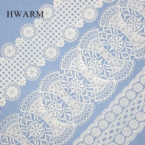 High Quality New White Milk Silk Screen Embroidery Water Soluble Lace Fabric Diy Sewing Trim Wedding Embroidery Accessories