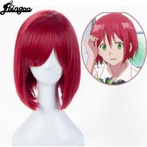 【Ebingoo】Danganronpa V3 Killing Harmony Yumeno Himiko Red Short Wig Cosplay Costume Dangan Ronpa Women Party Wigs