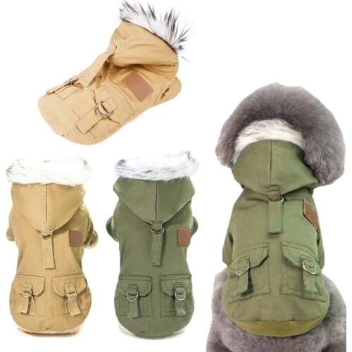 Pet Cats and Dogs Winter Warm Down Jacket Jacket Medium and Small Dog Chihuahua Hooded Clothes Lightweight Hoodie