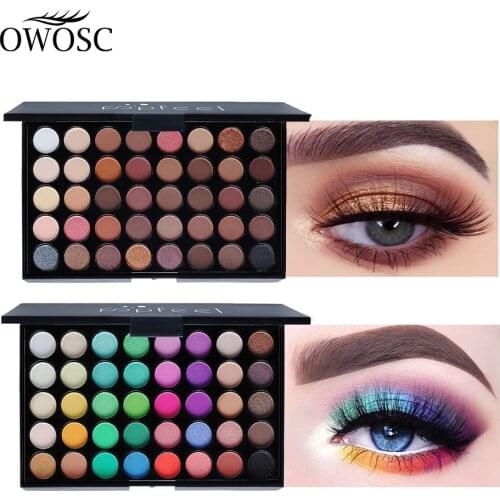 OWOSC 1PC 40Colors Shimmer Glitter Eye Shadow Palette Waterproof Cosmetic Profissional Matte Eyeshadow Cream Makeup Palette