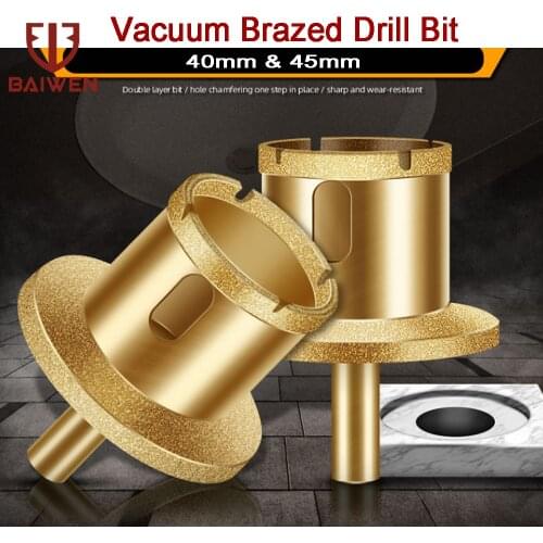 1pc Vacuum Brazed Hole Drill Diamond Hole Saw Core Drill Bits 40mm & 45mm Washbasin Hole Opener For Marble Tiles Porcelain Tiles