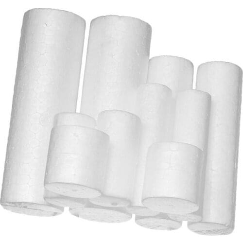 10pcs Polystyrene Styrofoam Cylinder Ornaments for Painting Craft 5 Sizes