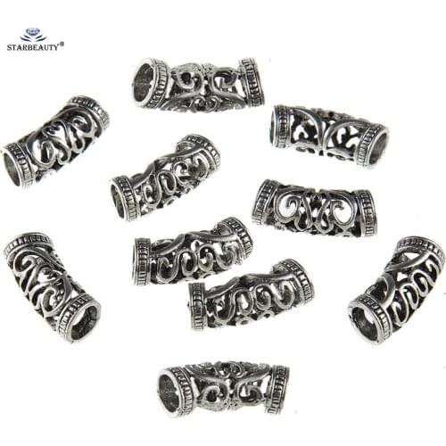 10pcs Hollow Curved Barrel Bead Connector Component Necklace Jewelry Findings Bracelet Parts Alloy Ornament Jewelry Accessory