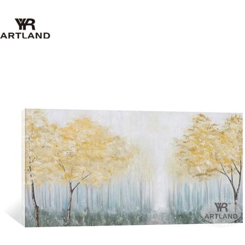 100%Handmade beautiful scenery wall oil painting on canvas forest trees in fall landscape wall art pictures for living room