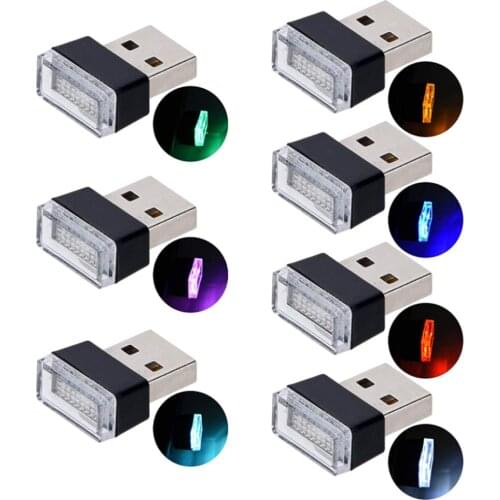 100X Mini USB LED Light Ambient Lamp Car Interior Decorative Light Atmosphere USB Plug and Play Atmosphere Emergency Light White