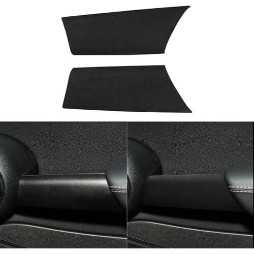 2PCS Suede Car Inner Door Handle Decoration Strips Armrest Cover Panel Trim for BMW MINI Cooper R55 R56 2007-2013 Accessories