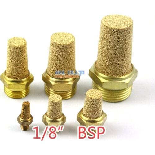 20 Pieces 1/8" BSP Pneumatic Brass Silencer Connector Noise Reduce Air Valve Muffler Fitting