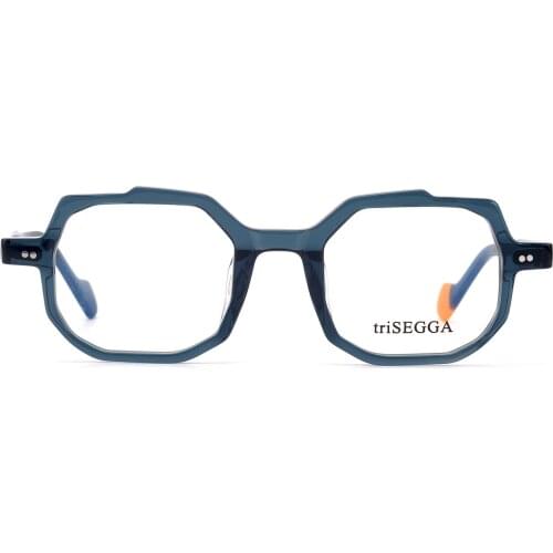 2021 New Vintage Polygon Optical Frame Retro Square Handmade Acetate Eyewear Unisex Prescription Glasses