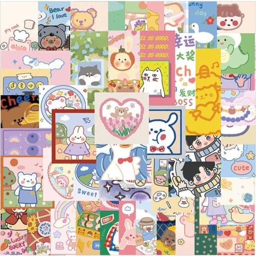 50Pcs Cartoon Animal Stickers Mobile Phone Notebook Diary Skateboard Book Guitar Suitcase Decoration Laptop Sticker
