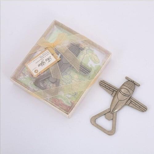 6pcs/lot Vintage Airplane Bottle Opener Wedding Favors and Gifts for Guests Drop Shipping