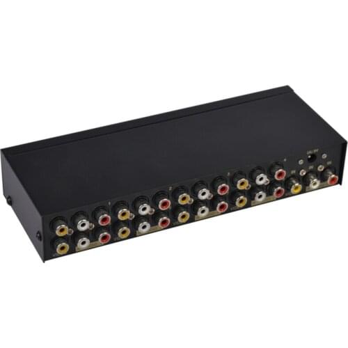 8-way Composite RCA AV Splitter 1X8 Video 1 in 8 out Selector Box Splitter Distributor for STB DVD HDTV