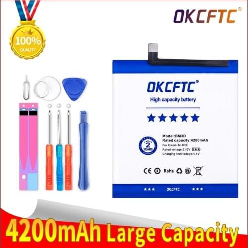 OKCFTC 4200mAh Battery For Xiaomi 8 SE MI8 SE M8 SE BM3D Phone Batteries High Capacity