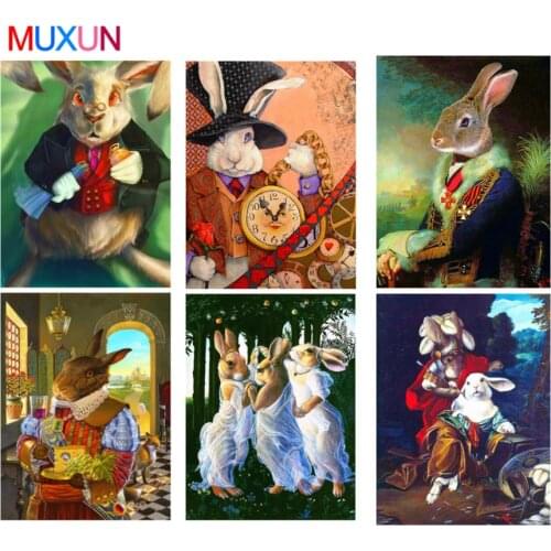 Muxun 5D Diy Diamond Painting Embroidery Cross Stitch Diamond Rabbit Animal Cross Stitch Picture Home Decor Gift Handmake Rp776