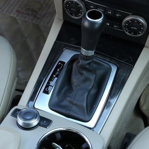 Car Accessories Interior Gear Shift Decoration Frame Sticker For Mercedes Benz C Class W204 C180 C200 C260 GLK 2008-2013 1 Pcs