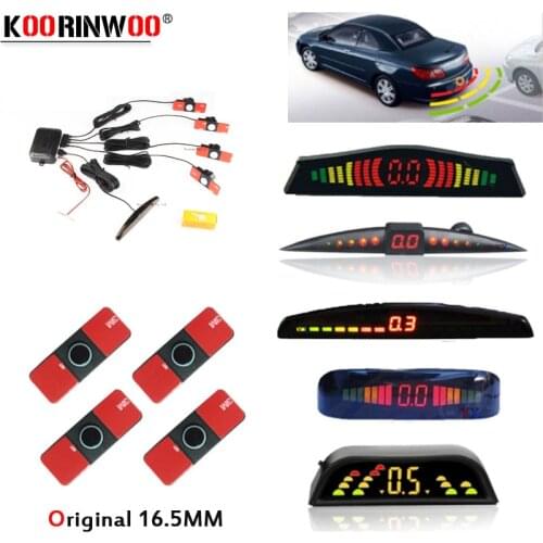 Koorinwoo Original Car LED Screen Car Parking Sensor Multicolor Set 4 Probes Car Reverse Radar Parktronic blind Alert Indicator