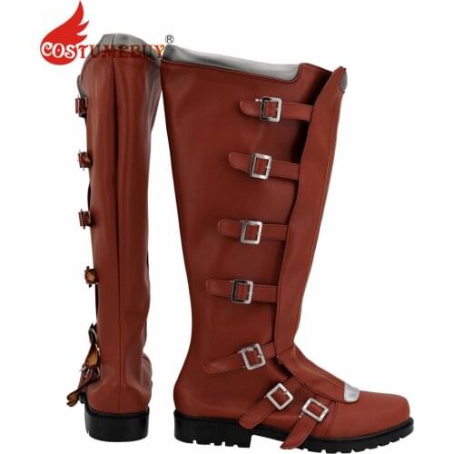 Battlestar Galactica Cosplay Shoes Boots Edward James Olmos PU Leather Boots Medieval Boots L920