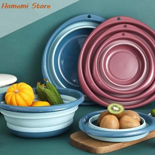 Multi-purpose Folding Wash Basin Portable Hanging Collapsible Washing Up Bowl Travel Hiking Camping Picnic Cleaning Tool