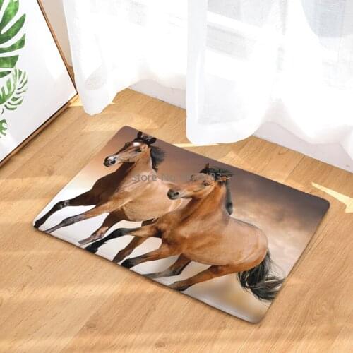 Horse Printed Door Mat Bathroom Kitchen Carpet Household Floor Mat Living Room Anti-slip Carpet