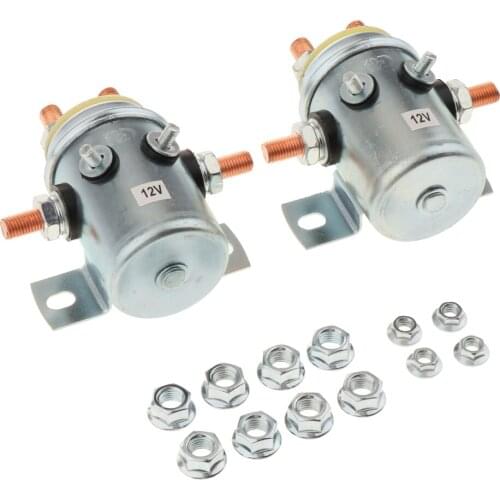 2 Pcs Winch Starter Solenoid Relay Switch Solid Continuous Duty Solenoid Relay Switch 200A 12V For Winch Motor Golf Carts Marine