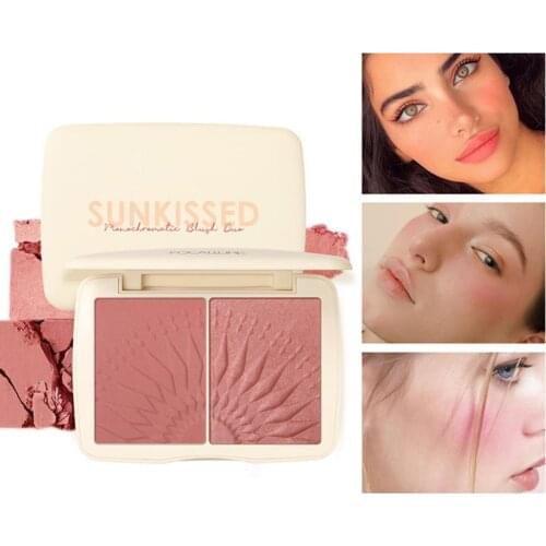 FOCALLURE Blush Makeup Cosmetic Natural Pressed Blusher Powder Palette Facial Brighten Shadow Blush Makeup Cosmetic