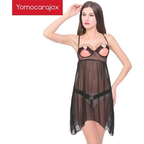 Hot Sale Sexy Costumes Lingerie Dress Backless Lace Set Erotic G-string Network Yarn Pajamas Underwear Porno Babydoll Women