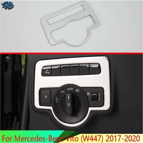 For Mercedes-Benz Vito (W447) 2017-2020 ABS Chrome Head Light Switch Button Control Panel Cover Trim Bezel