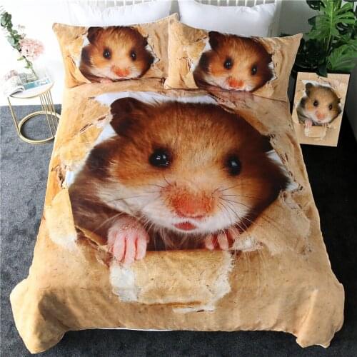 Animal Bedding Set 3PCS Duvet Cover with Pillowcases Cute Bed Cover 3Pcs