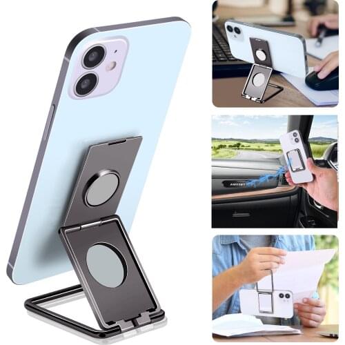 Multifunction Finger Phone Holder Kickstand Foldable Car Magnetic Desk Back Bracket For iPhone 12 13 Pro Max Metal Tablet Holder