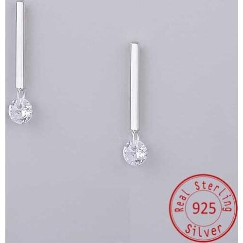 Fashion 100% 925 sterling silver earrings for women Silver 925 jewelry stud earrings Crystal CZ earing for female girls