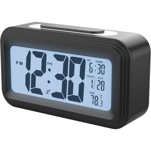 Fashion[Upgrade Version] Battery Operated Alarm Clock,Electronic Large Lcd Display Digital Alarm Clocks With Snooze,Backlight,Ni