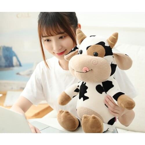 New toy lovely dairy cow plush toy cartoon cow throw pillow soft doll toy Xmas gift b0389