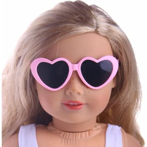 Heart-shaped Frame Fashion Glasses Fit For Doll 18 inch Accessories