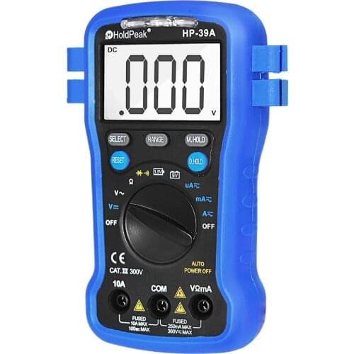Handheld Digital Multimeter AC DC Ammeter Voltmeter Tester Meter Digital Multimetro Ammeter Multitester,HoldPeak HP-39A