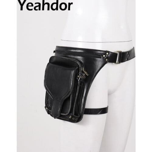 Retro Rubber Unisex Casual Classic Shoulder Handbags Messenger Satchel Bag Fashion Travel Fanny Waist Belt Pack Drop Leg Bag