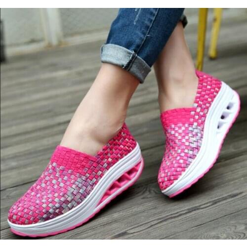 Autumn breathable wedges increased thick platform women shoes women Color matching shoes casual shoes sneakers women shoes