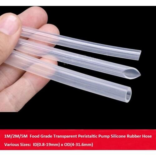 1M/2M/5M Transparent Peristaltic Pump Food Grade Silicone Rubber Hose ID(0.8-19mm) x OD(4-31.6mm) HIGH TEMP Clear Flexible Tube