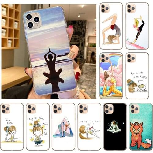 Love Yoga Super Cute Girl Phone Case for iPhone 12 12mini 11 Pro XS Max XR X 7 8 6s Plus SE2020 5s Silicone TPU Soft Back Cover