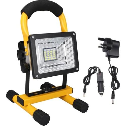 30W LED Portable Rechargeable Floodlight Waterproof Spotlight Battery Powered Searchlight Outdoor Work Lamp Camping