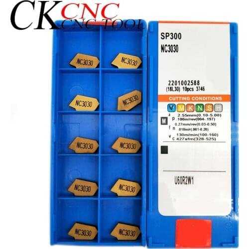 10pcs SP300 NC3030 3mm wide single-head Cutting Carbide Insert grooving Turning CNC lathe tools Used for steel iron,steel