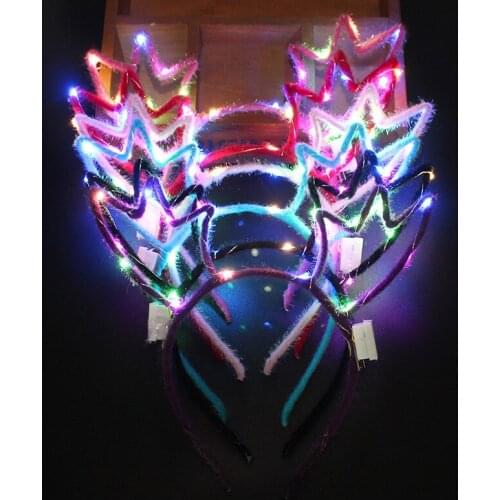 10pcs Women Glow Easter Hairband Flashing Rabbit Headband Costume Bunny Antler Ear Hairband Wedding Birthday Gift Neon Christmas