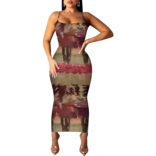 Birthday Outfits For Women Dress Elastic Sleeveless Bodycon Elegant Fashion 2021 Summer Sexy V-Neck Holiday Party Slim Dresses