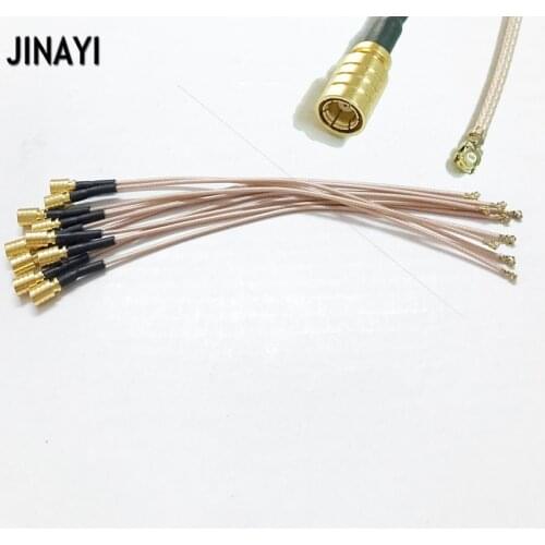 10pcs lot SMB Female nut bulkhead to IPX U.fi crimp RG178 pigtail Cable Adapter 20cm