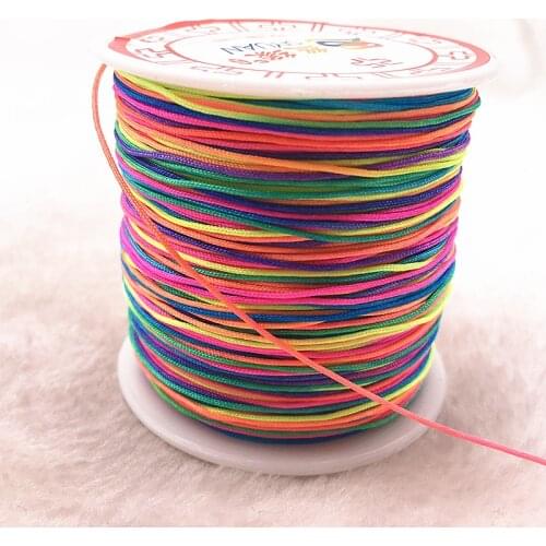 100M/Roll 0.8mm Colorful Nylon Cord Thread Chinese Knot Macrame Cord Bracelet Braided String DIY Tassels Beading Thread