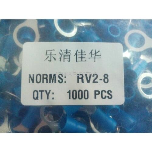 1000pcs RV2-8 5/16" pre-insulating Insulated Copper Ring Terminals for 5/16 Screw Cable Wiring Connector Terminals