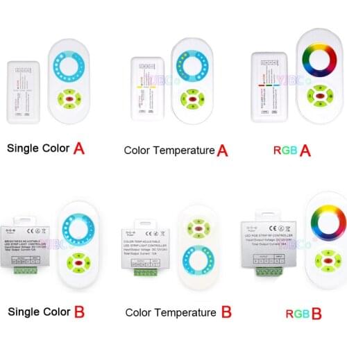 12V 24V LED Controller 5 Keys Half Touch RF Remote Controller 433M Dimmer For RGB Single Color Color Temperature LED Strip Light