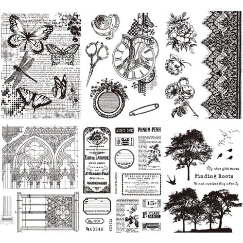 15*20 Vintage Background Transparent Clear Stamp Silicone Stamp/Seal DIY Scrapbooking/Photo Album Easter Stamp Sheets
