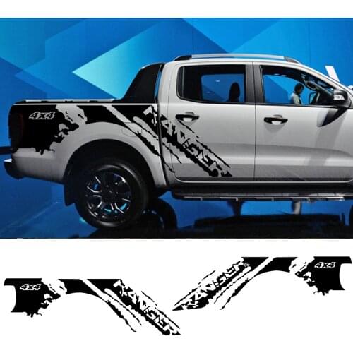 2Pcs Pickup Stickers Car Trunk Side Decals For Ford Ranger Truck 4x4 Graphics Vinyl Film Custom Decor Cover Auto Accessories