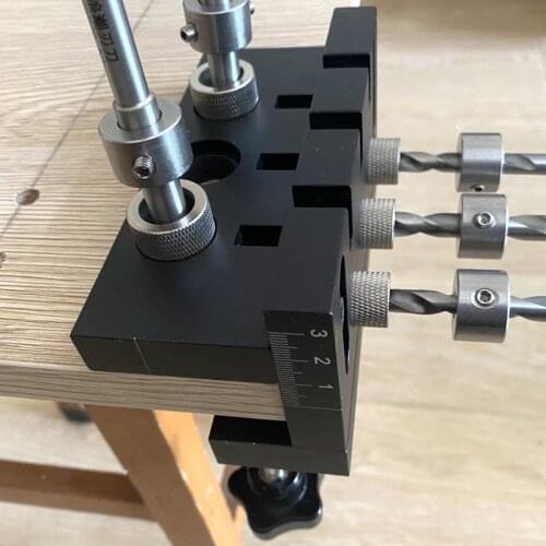 3 In 1 Woodworking Joinery Punch Locator Self Centering Metric Dowelling Jig wooden pin Drilling Tools Pocket Hole Jig